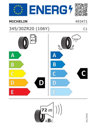 Michelin PILOT SPORT CUP 2 FR 345/30 R20 106 Y