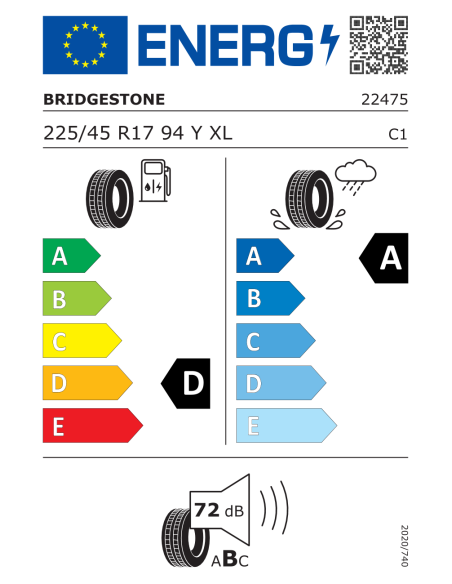 Bridgestone POTENZA SPORT 225/45 R17 94 Y EXTRALOAD