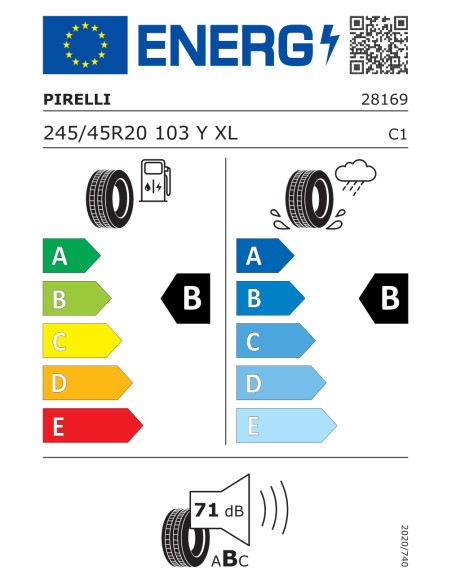 Pirelli P-Zero (PZ4) (J)(LR) Sports 245/45 R20 103 Y EXTRALOAD