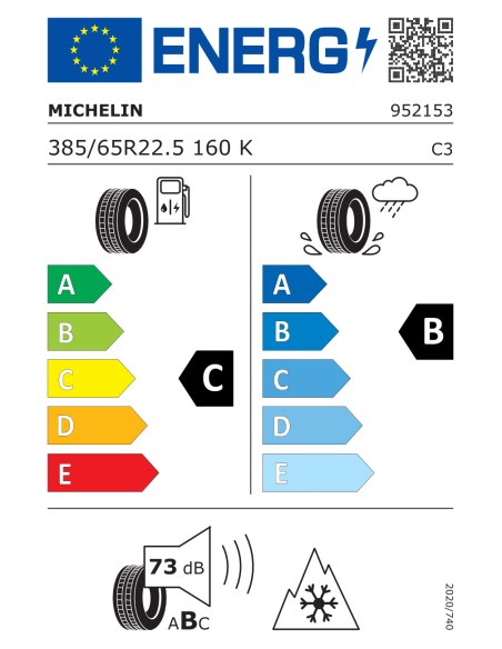 Michelin XZY-3 385/65 R22.5 160 K