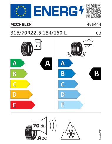 Michelin X LINE ENERGY D2 315/70 R22.5 154/150 L