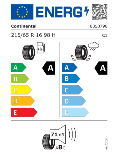 Continental ECOCONTACT 6 215/65 R16 98 H