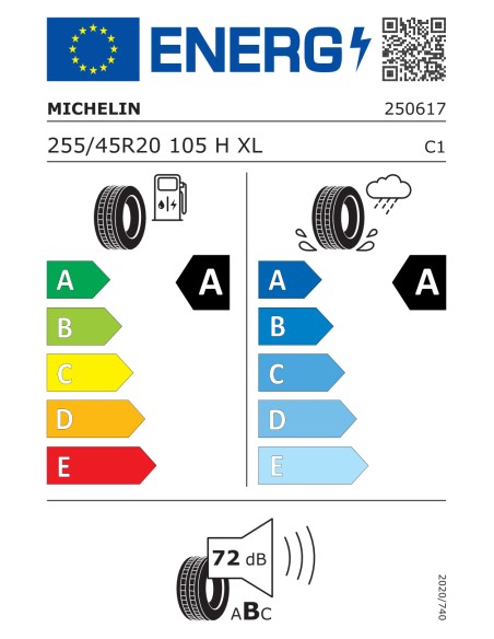Michelin E PRIMACY 255/45 R20 105 H EXTRALOAD