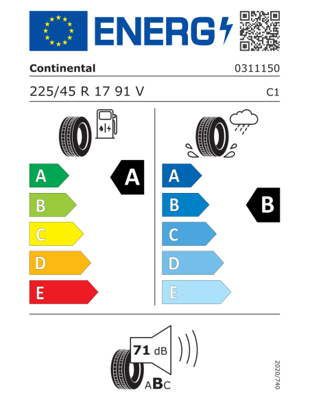 Continental ECOCONTACT 6 225/45 R17 91 V