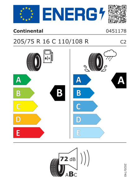 Continental CONTIVANCONTACT 200 205/75 R16 110/108 R
