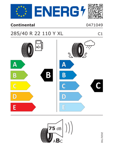 Continental CROSS LX SPORT LR FR XL 285/40 R22 110 Y EXTRALOAD