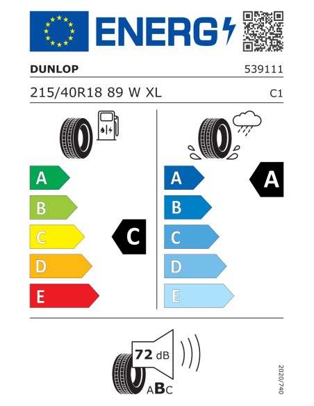 Dunlop SP MAXX RT2 XL 215/40 R18 89 W EXTRALOAD