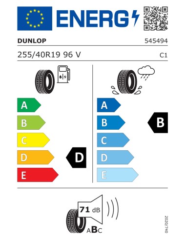 Dunlop SP SPORT MAXX GT 255/40 R19 96 V
