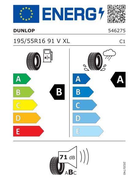 Dunlop Sport BluResponse 195/55 R16 91 V