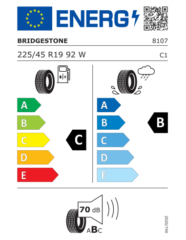Bridgestone S001* RFT 225/45 R19 92 W RUNFLAT