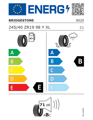 Bridgestone POTENZA RE050A1 XL FR RFT 245/40 R19 98 Y RUNFLAT