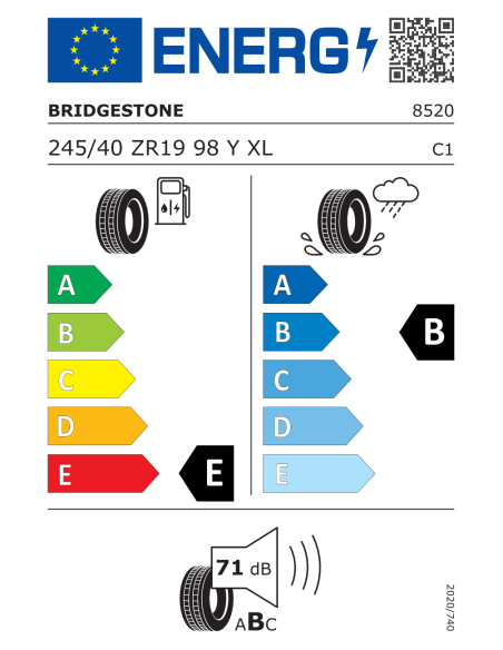 Bridgestone POTENZA RE050A1 XL FR RFT 245/40 R19 98 Y RUNFLAT