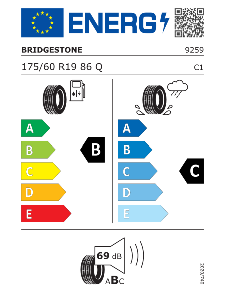 Bridgestone EP500 ECOPIA 175/60 R19 86 Q