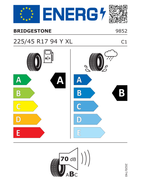 Bridgestone T005 * XL 225/45 R17 94 Y EXTRALOAD