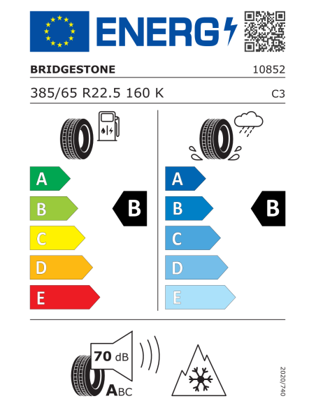 Bridgestone DURAVIS RT2 385/65 R22.5 160K 158 L