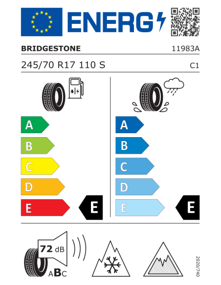 Bridgestone Blizzak DM-V2 245/70 R17 110 S
