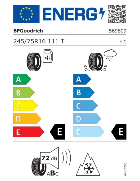 Bfgoodrich TRAIL TERRAIN T/A OWL 245/75 R16 111 T