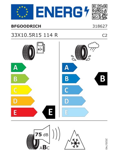 Bfgoodrich ALL TERRAIN T/A KO2 OWL 33/10.50 R15 114 R